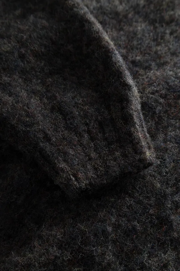 Men Birnir Brushed Lambswool Charcoal Melange Norse Projects Knitwear