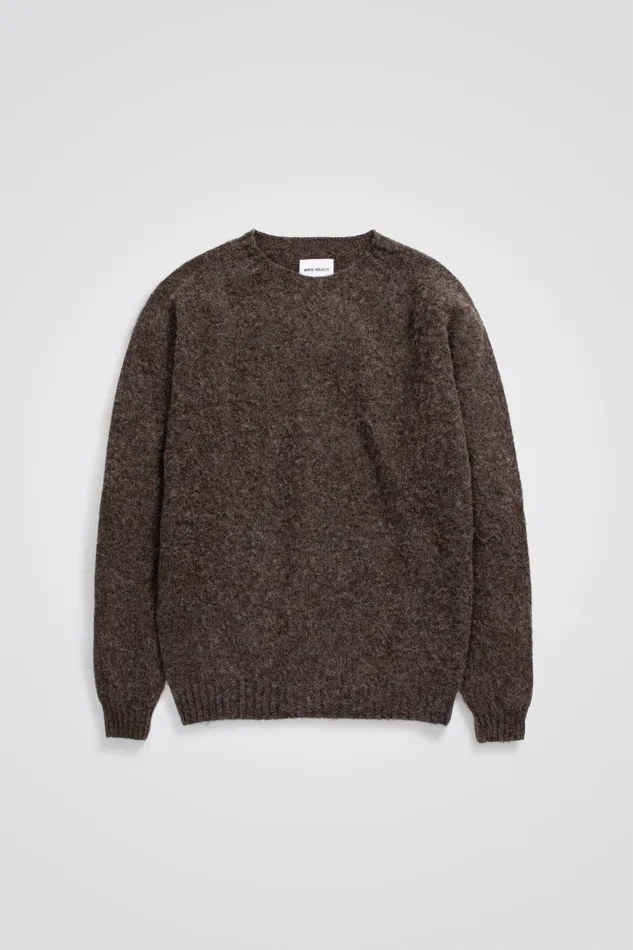 Men Birnir Brushed Lambswool Warm Grey Norse Projects Knitwear