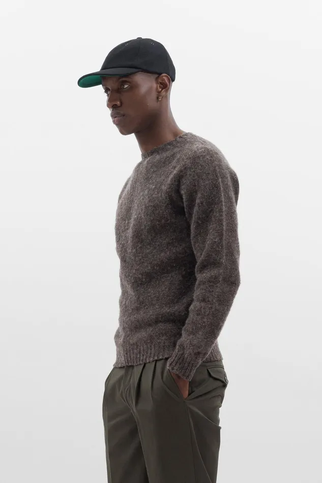 Men Birnir Brushed Lambswool Warm Grey Norse Projects Knitwear