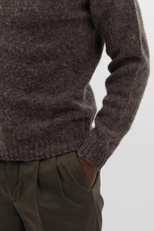 Men Birnir Brushed Lambswool Warm Grey Norse Projects Knitwear