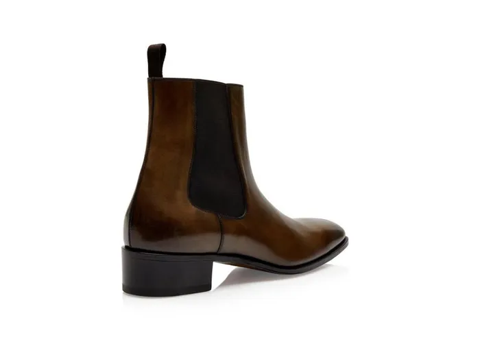 Men Boots Tom Ford Burnished Leather Alec Chelsea Boot Bronze Men Boots Tom Ford Burnished Leather Alec Chelsea Boot Bronze