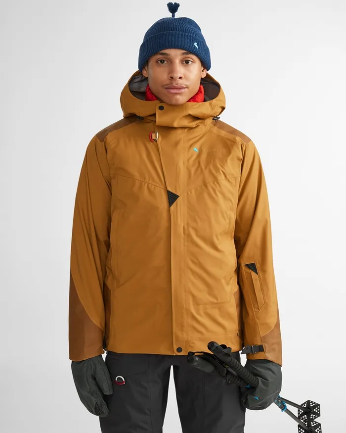 Men Brage 20 Waterproof Shell Jacket Mustard Klttermusen Waterproof Jackets