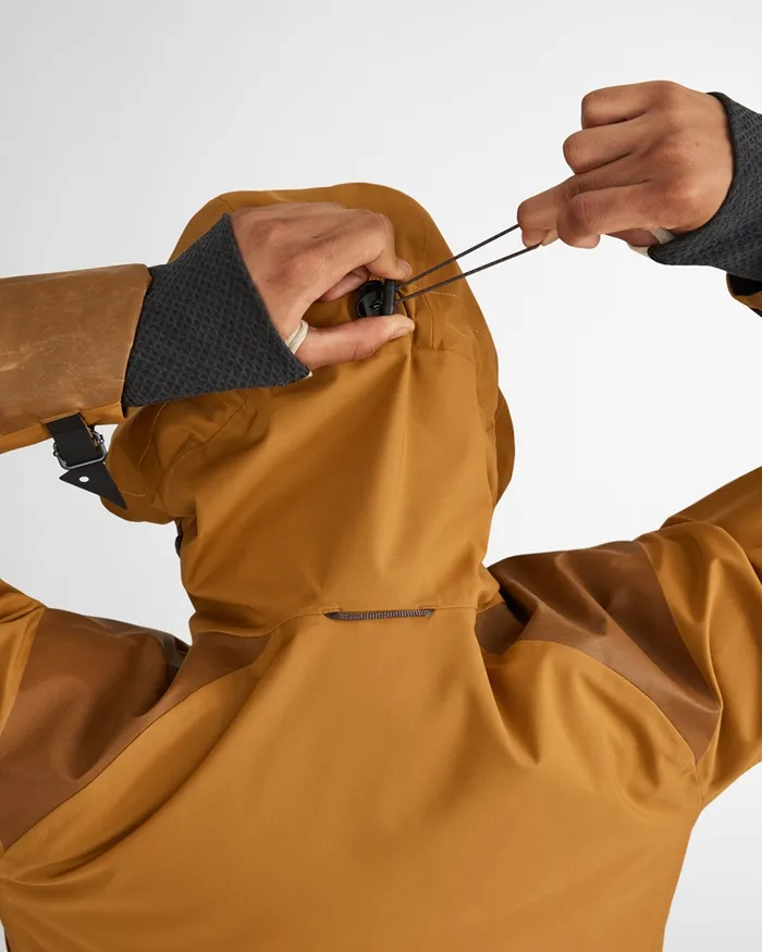 Men Brage 20 Waterproof Shell Jacket Mustard Klttermusen Waterproof Jackets
