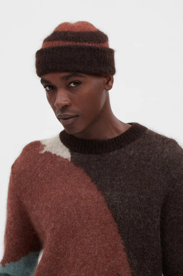 Men Cotton Alpaca Cable Beanie Spruce Green Norse Projects Beanies