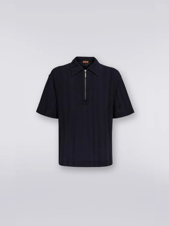 Men Cotton And Viscose ShortSleeved Polo Shirt Pink Missoni Polos and Tshirts