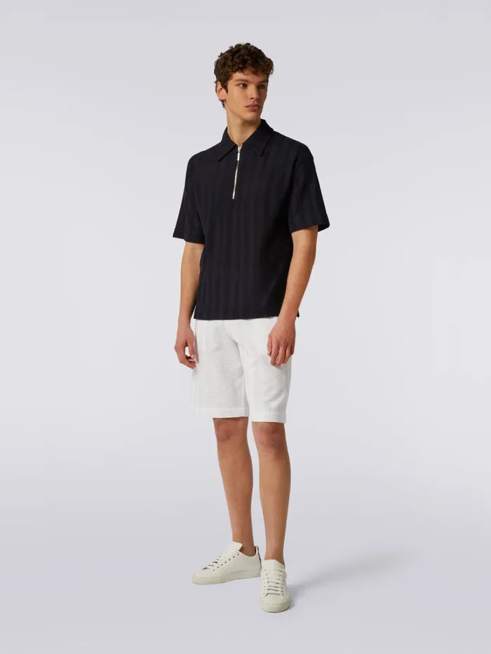 Men Cotton And Viscose ShortSleeved Polo Shirt Pink Missoni Polos and Tshirts