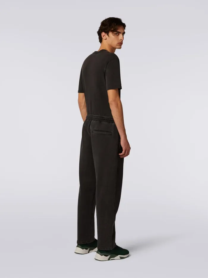 Men Cotton Knit Trousers With Logo Grey Missoni Sport Men Cotton Knit Trousers With Logo Grey Missoni Sport
