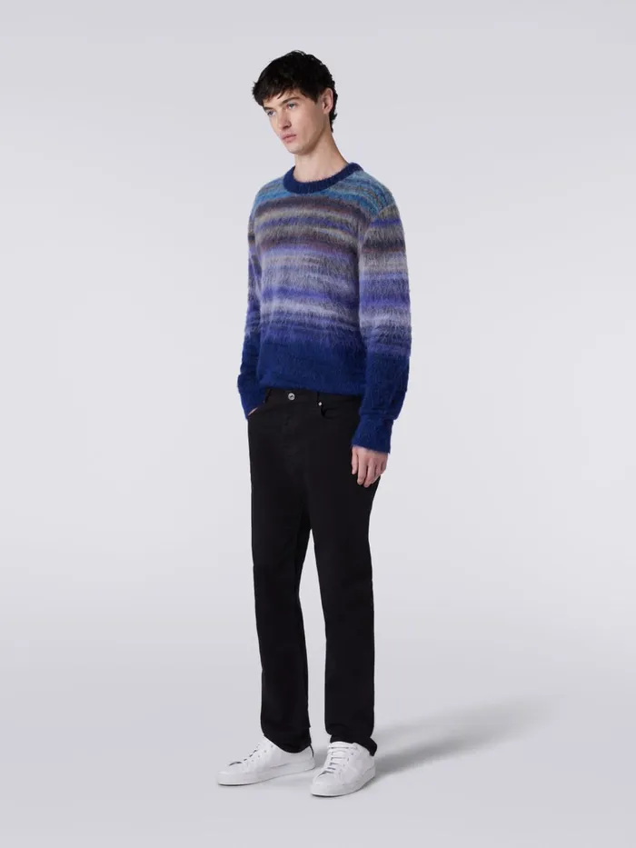 Men Denim FivePocket Trousers With Chevron Inserts Black Missoni Trousers Men Denim FivePocket Trousers With Chevron Inserts Black Missoni Trousers