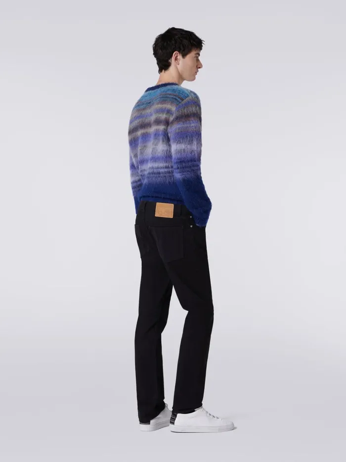 Men Denim FivePocket Trousers With Chevron Inserts Black Missoni Trousers Men Denim FivePocket Trousers With Chevron Inserts Black Missoni Trousers