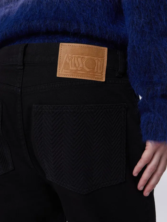 Men Denim FivePocket Trousers With Chevron Inserts Black Missoni Trousers Men Denim FivePocket Trousers With Chevron Inserts Black Missoni Trousers