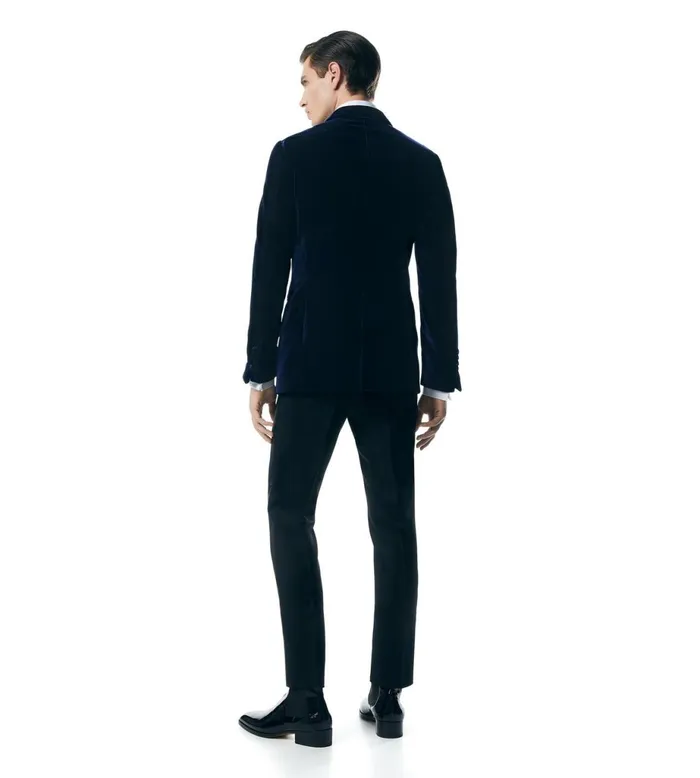 Men Evening Tom Ford Fluid Velvet Shelton Cocktail Jacket Navy Men Evening Tom Ford Fluid Velvet Shelton Cocktail Jacket Navy