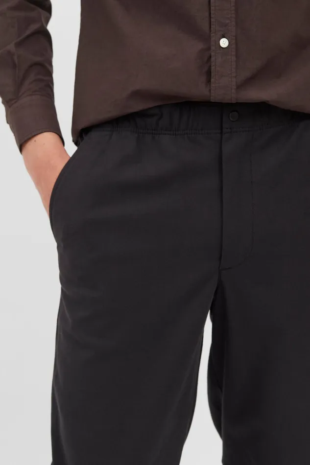 Men Ezra Cotton Wool Trouser Black Norse Projects Trousers