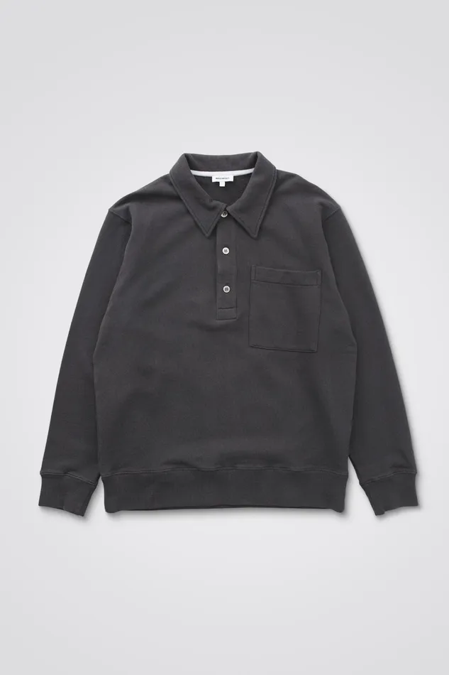 Men Fraser Relaxed Tab Series LS Polo Battleship Grey Norse Projects Sweatshirts
