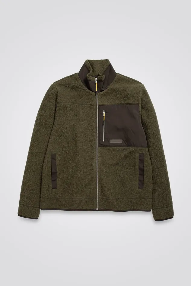 Men Frederik Fleece Full Zip Jacket Ivy Green Norse Projects Outerwear