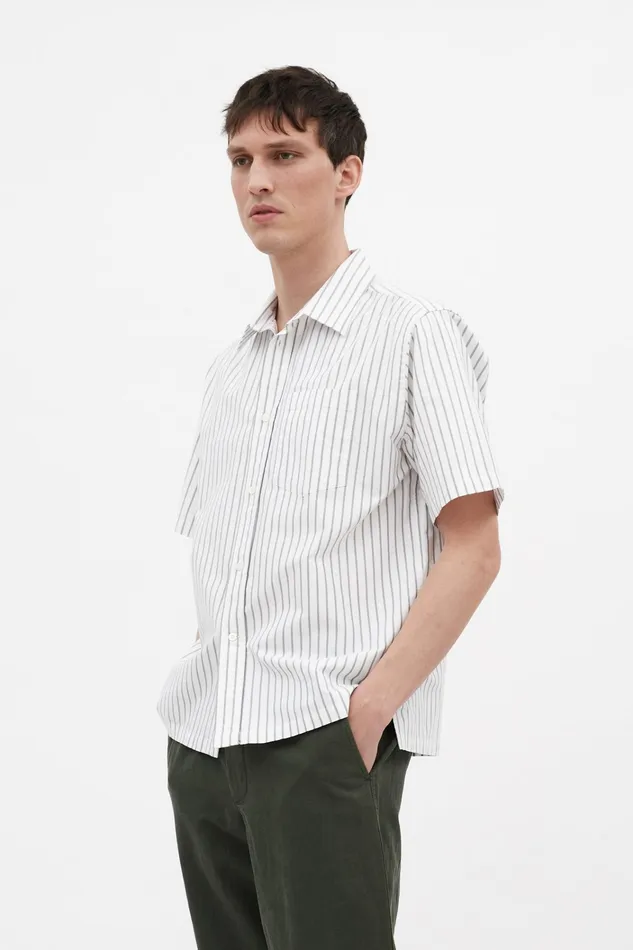 Men Ivan Oxford Monogram Spruce Green Norse Projects Shirting
