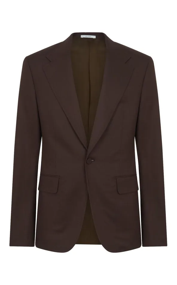 Men Jackets and Outerwear Gabriela Hearst Leiva Blazer In Chocolate Superfine Wool