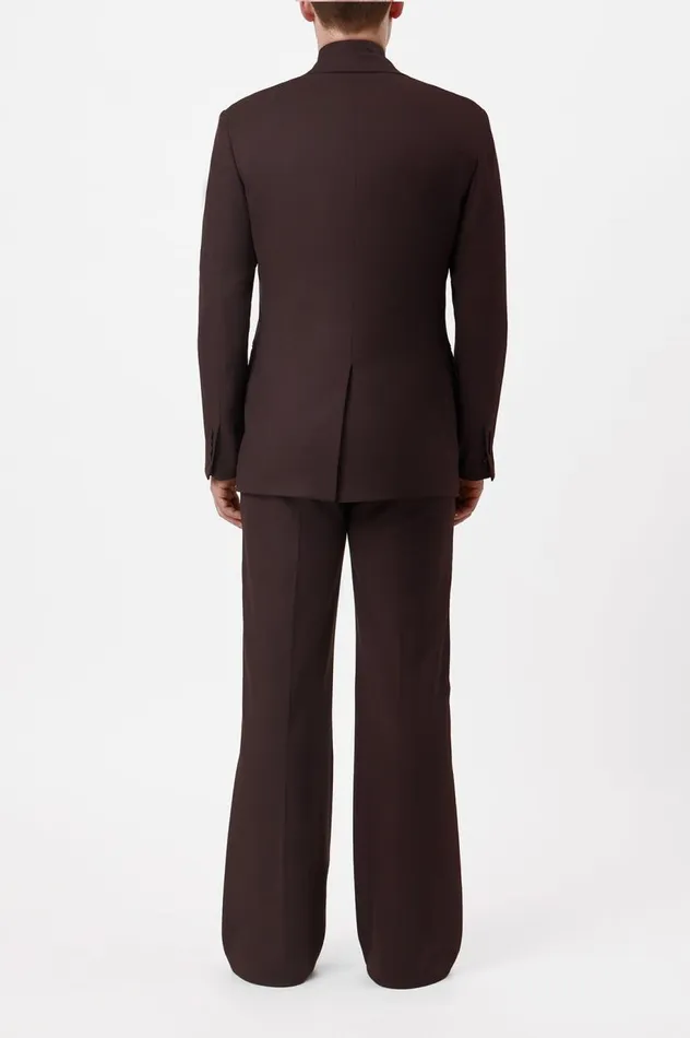 Men Jackets and Outerwear Gabriela Hearst Leiva Blazer In Chocolate Superfine Wool