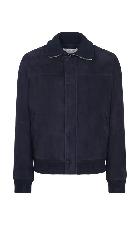 Men Jackets and Outerwear Gabriela Hearst Matthieu Jacket In Dark Navy Suede