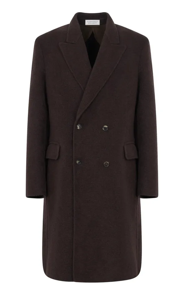 Men Jackets and Outerwear Gabriela Hearst Mcaffrey Coat In Chocolate DoubleFace Recycled Cashmere