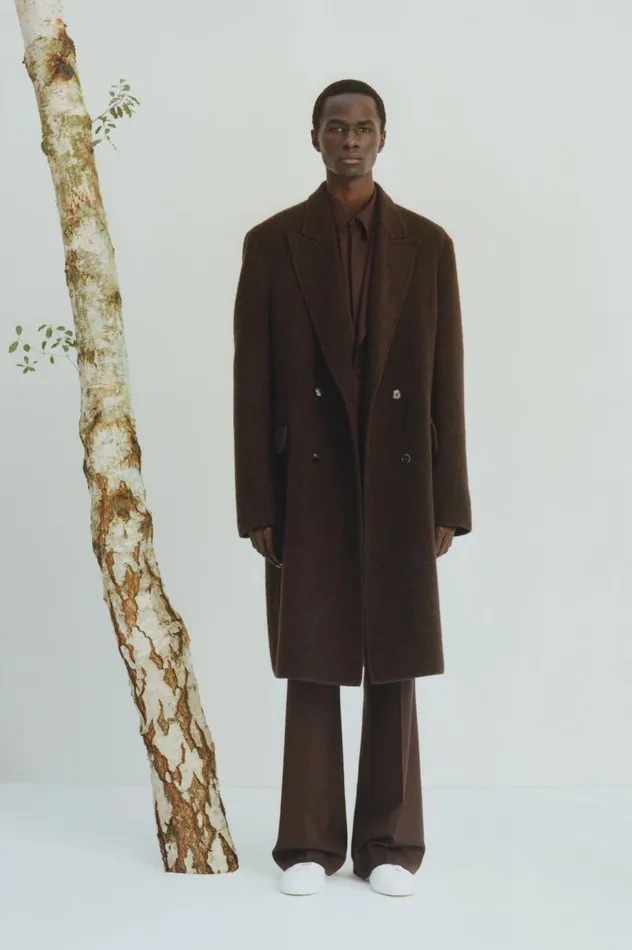 Men Jackets and Outerwear Gabriela Hearst Mcaffrey Coat In Chocolate DoubleFace Recycled Cashmere
