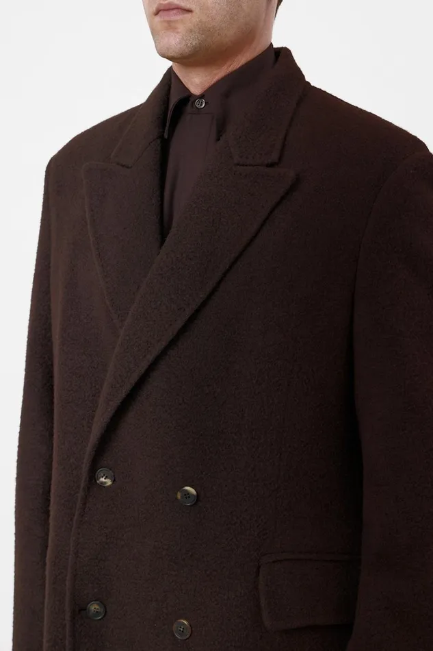 Men Jackets and Outerwear Gabriela Hearst Mcaffrey Coat In Chocolate DoubleFace Recycled Cashmere
