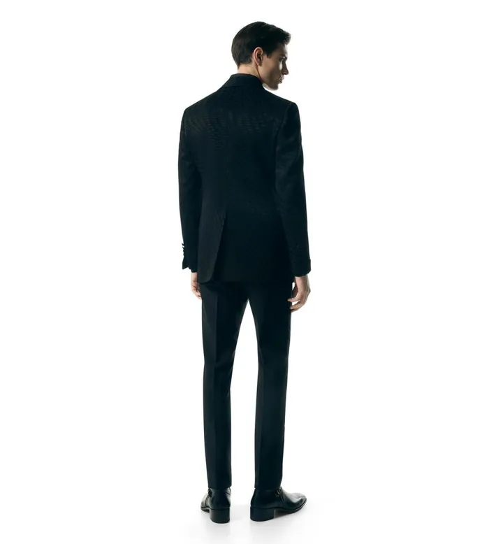 Men Jackets Tom Ford Jacquard Shelton Cocktail Jacket Black Men Jackets Tom Ford Jacquard Shelton Cocktail Jacket Black
