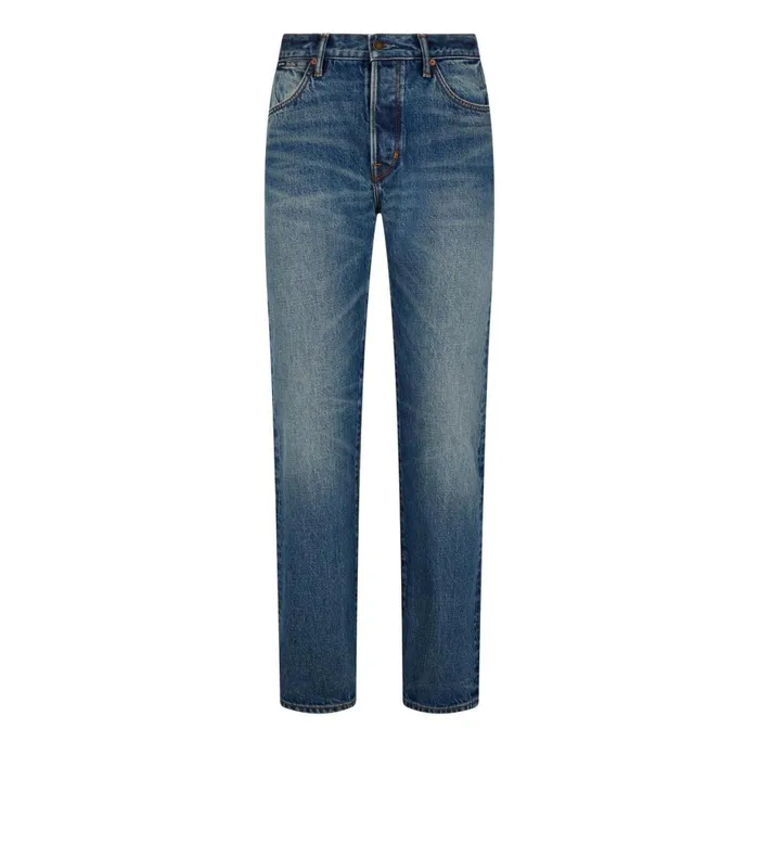 Men Jeans Tom Ford High Low Standard Fit Denim New Strong Highlow