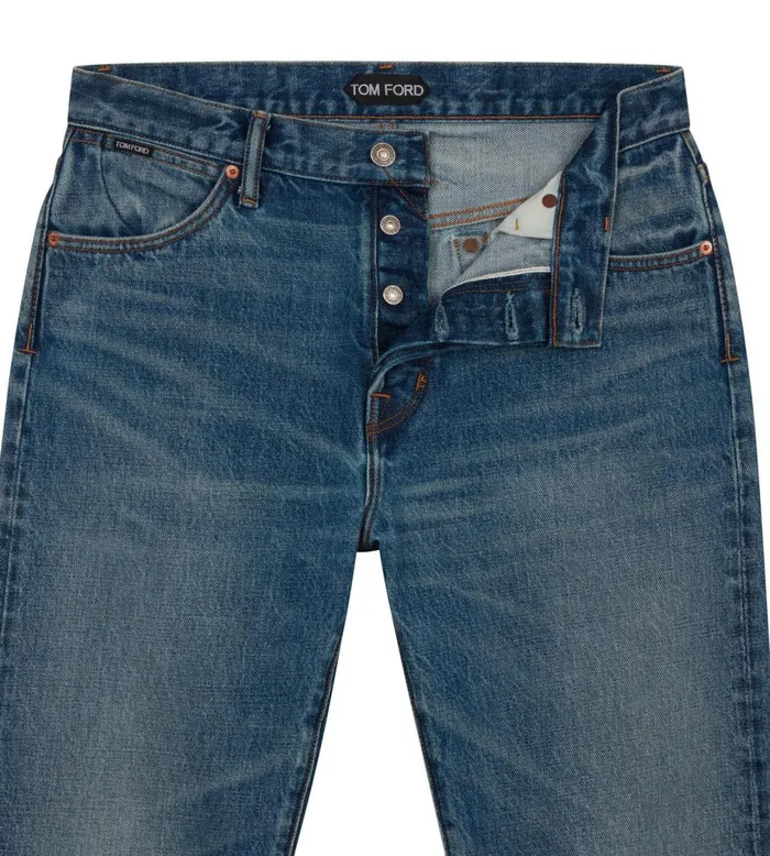 Men Jeans Tom Ford High Low Standard Fit Denim New Strong Highlow