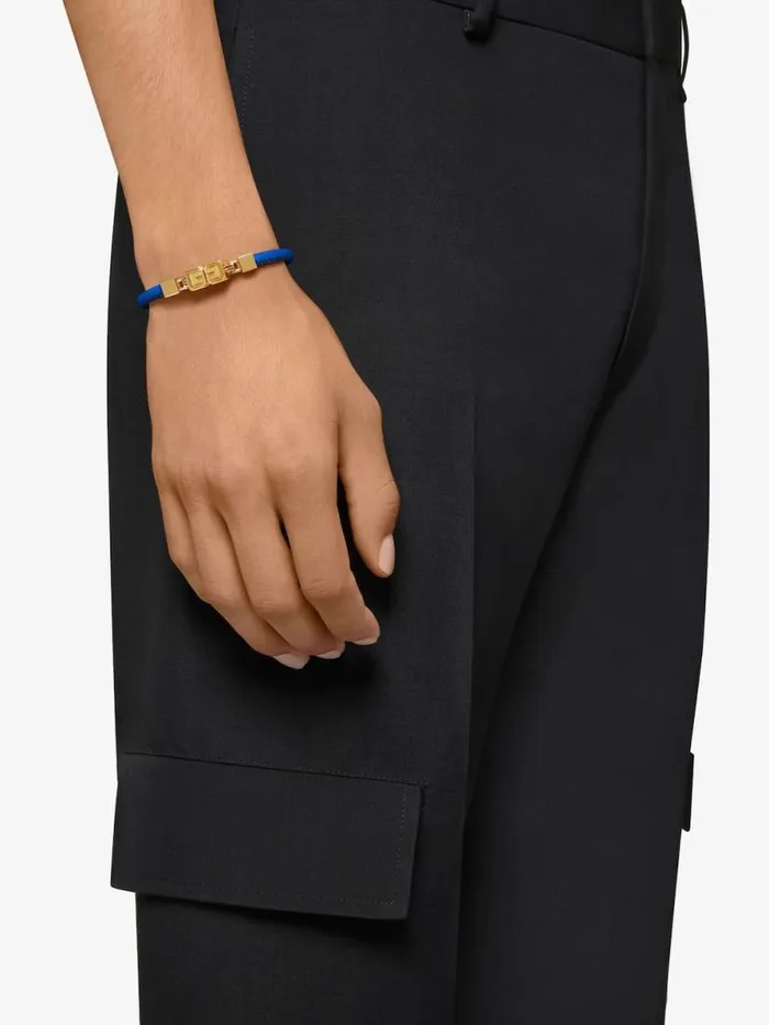 Men Jewelry Givenchy G Cube Bracelet In Leather And Metal Royal Blue Men Jewelry Givenchy G Cube Bracelet In Leather And Metal Royal Blue