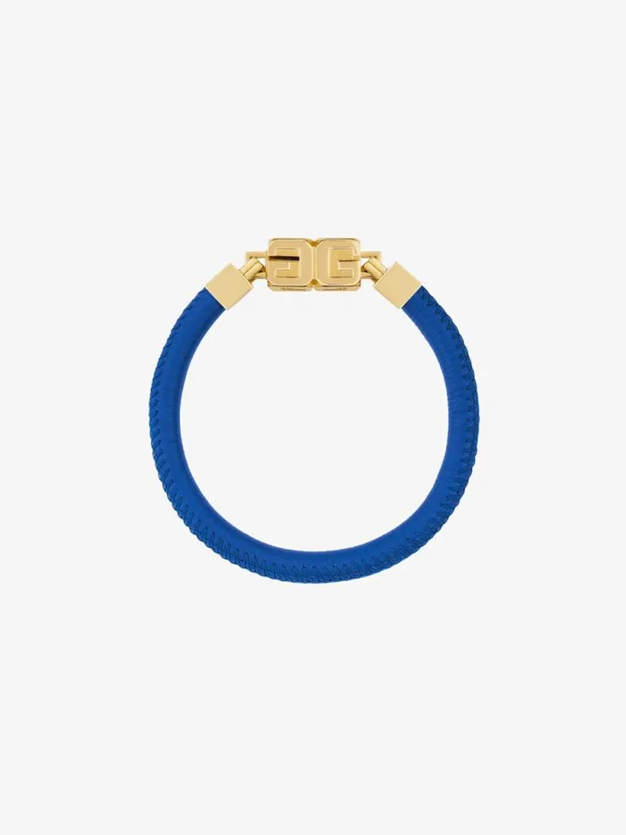 Men Jewelry Givenchy G Cube Bracelet In Leather And Metal Royal Blue Men Jewelry Givenchy G Cube Bracelet In Leather And Metal Royal Blue