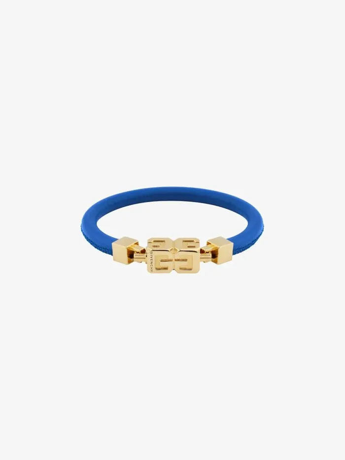Men Jewelry Givenchy G Cube Bracelet In Leather And Metal Royal Blue Men Jewelry Givenchy G Cube Bracelet In Leather And Metal Royal Blue