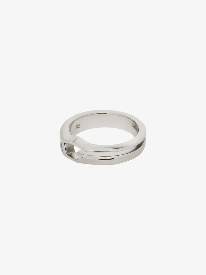 Men Jewelry Givenchy Giv Cut Ring In Metal And Leather Blacksilvery Men Jewelry Givenchy Giv Cut Ring In Metal And Leather Blacksilvery