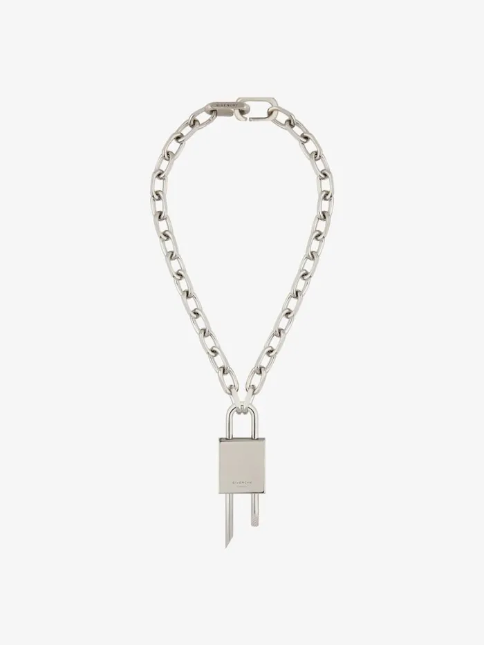 Men Jewelry Givenchy Medium Lock Necklace In Metal Silvery Men Jewelry Givenchy Medium Lock Necklace In Metal Silvery