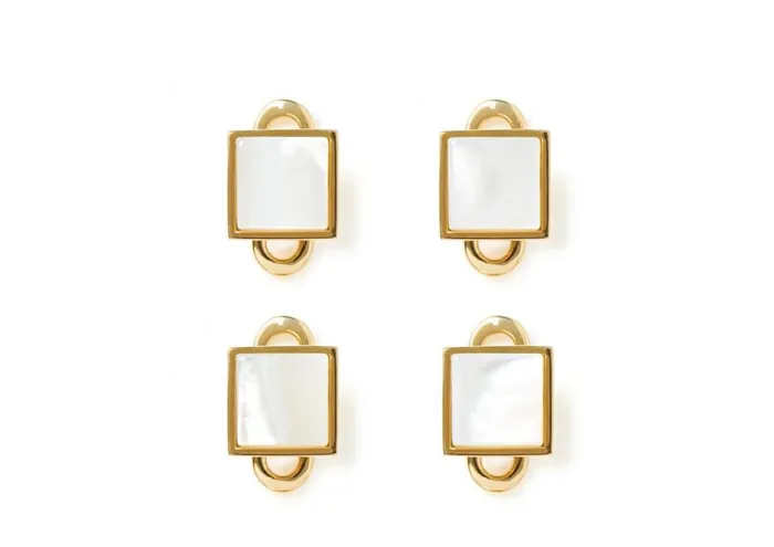 Men Jewelry Tom Ford Gold And Pearl Square Studs Goldpearl