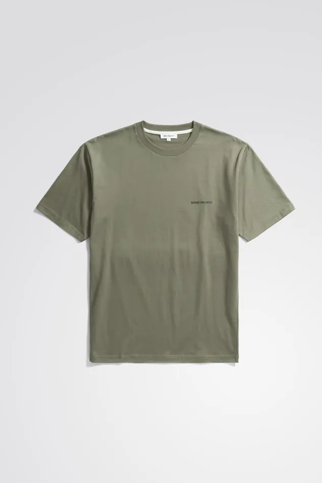 Men Johannes Logo Tshirt Sediment Green Norse Projects TShirts