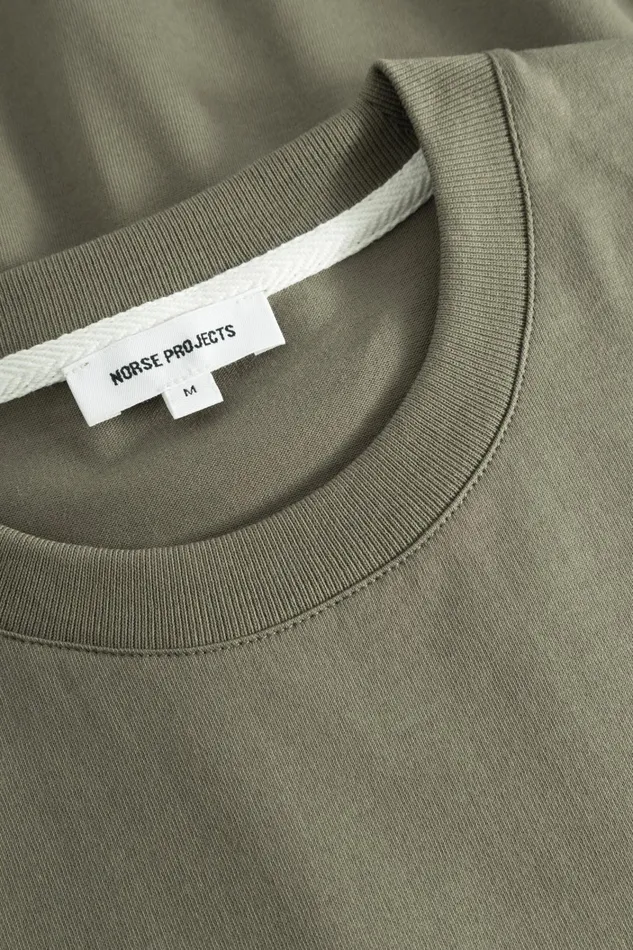 Men Johannes Logo Tshirt Sediment Green Norse Projects TShirts