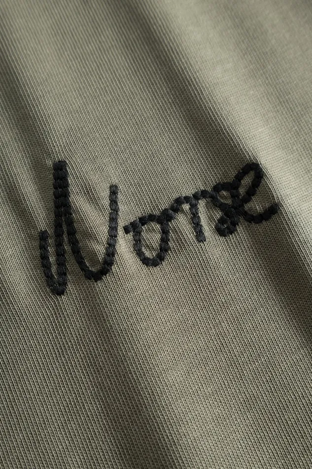 Men Johannes Organic Chain Stitch Logo Tshirt Sediment Green Norse Projects TShirts