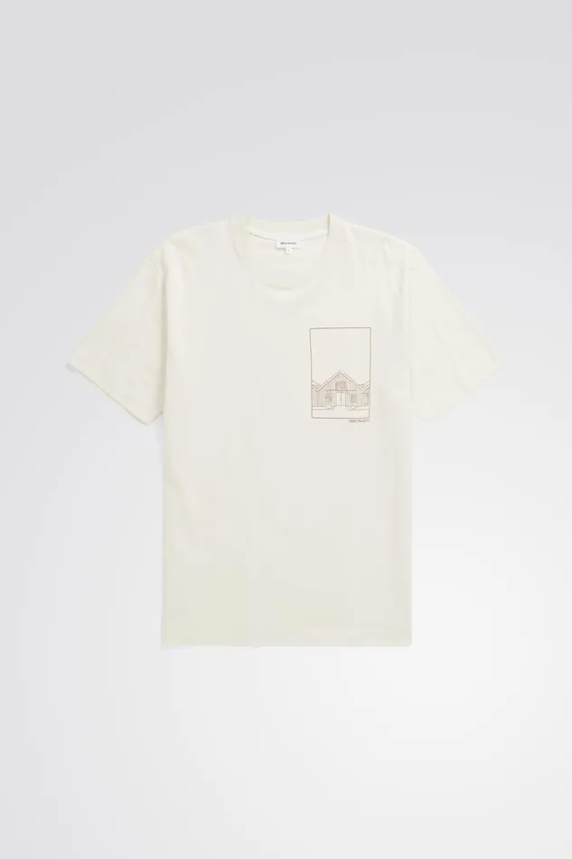 Men Johannes Organic Kanonbadsvej Print Tshirt Enamel White Norse Projects TShirts