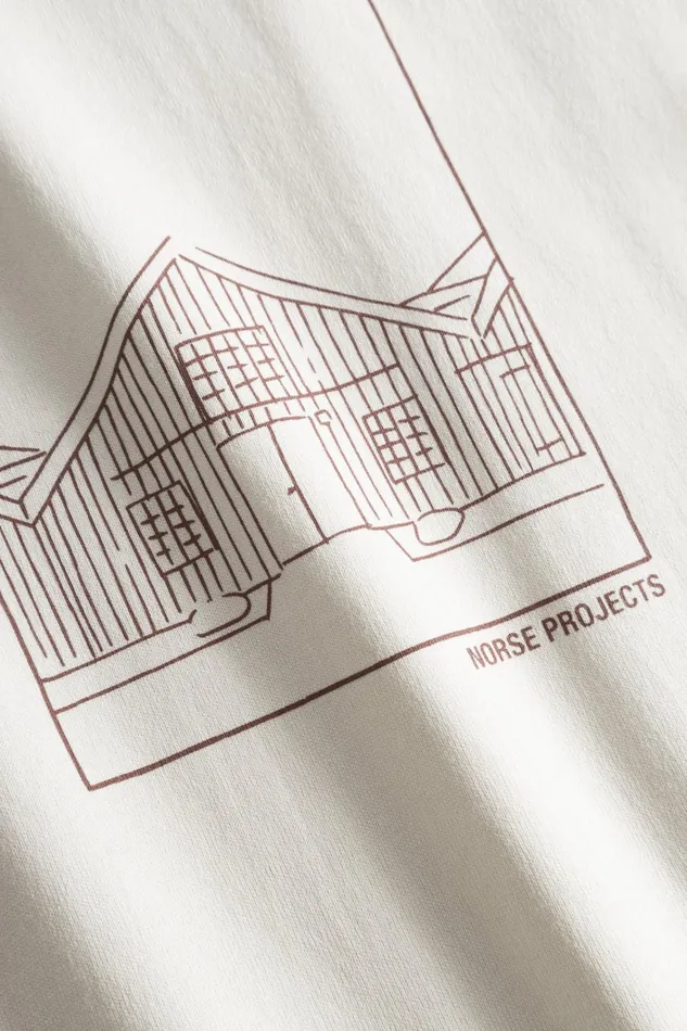 Men Johannes Organic Kanonbadsvej Print Tshirt Enamel White Norse Projects TShirts