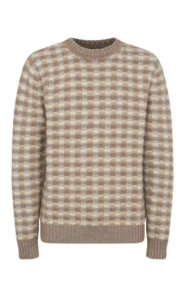 Men Knitwear Gabriela Hearst Chez Knit Sweater In Ivory Multi Cashmere