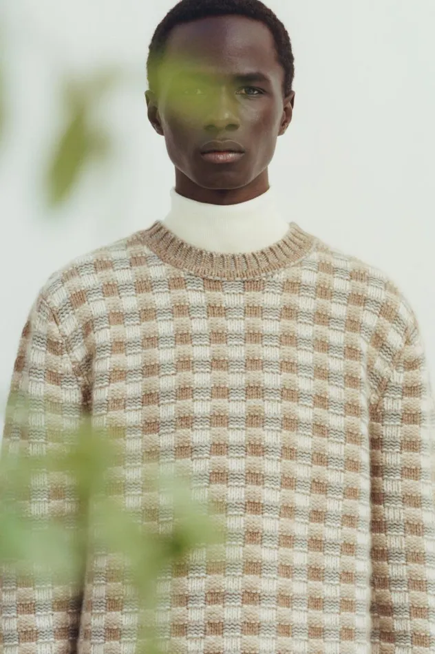 Men Knitwear Gabriela Hearst Chez Knit Sweater In Ivory Multi Cashmere