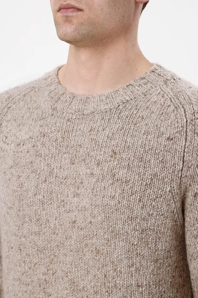 Men Knitwear Gabriela Hearst Daniel Knit Sweater In Oatmeal Multi Cashmere