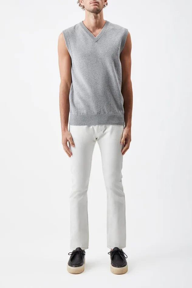 Men Knitwear Gabriela Hearst Fielding Knit Vest In Heather Grey Cashmere