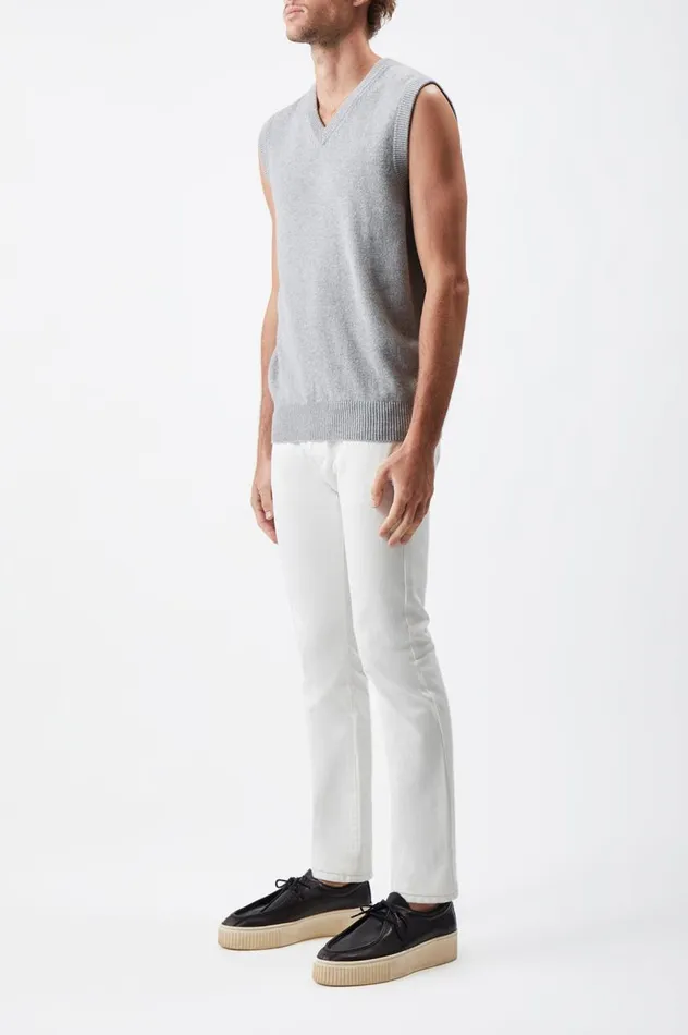 Men Knitwear Gabriela Hearst Fielding Knit Vest In Heather Grey Cashmere