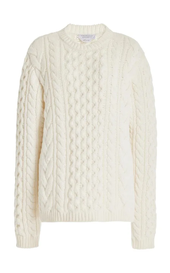 Men Knitwear Gabriela Hearst Geoffrey Knit Sweater In Ivory Cashmere