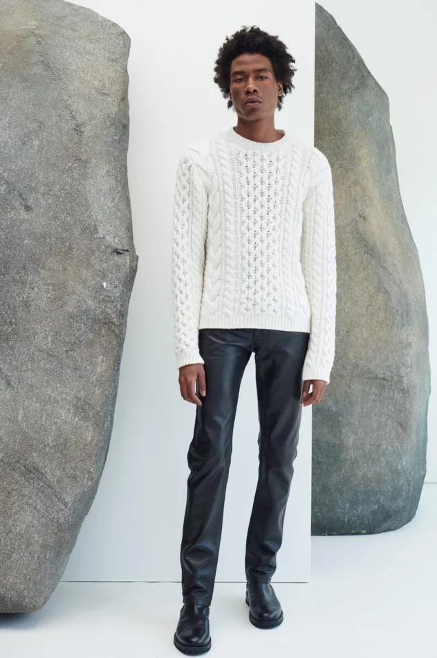 Men Knitwear Gabriela Hearst Geoffrey Knit Sweater In Ivory Cashmere