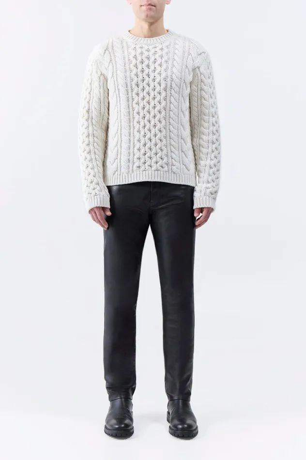 Men Knitwear Gabriela Hearst Geoffrey Knit Sweater In Ivory Cashmere