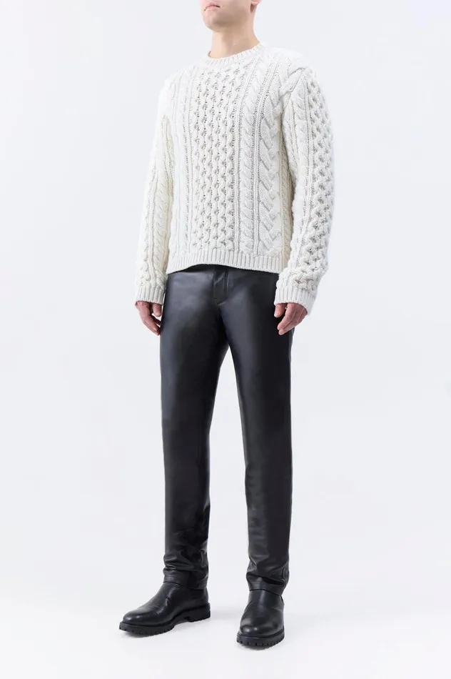 Men Knitwear Gabriela Hearst Geoffrey Knit Sweater In Ivory Cashmere