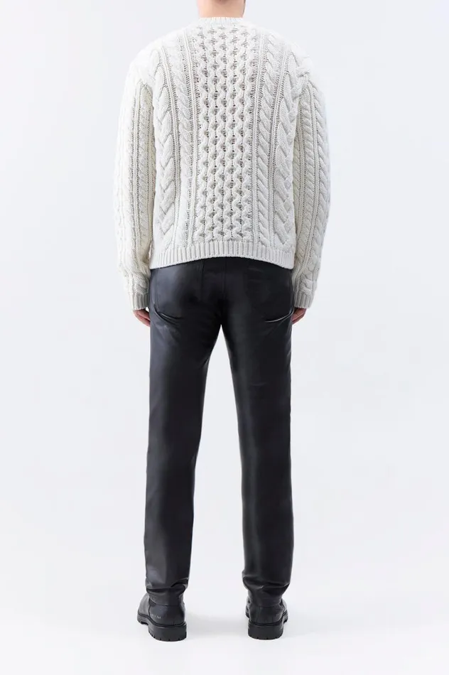 Men Knitwear Gabriela Hearst Geoffrey Knit Sweater In Ivory Cashmere