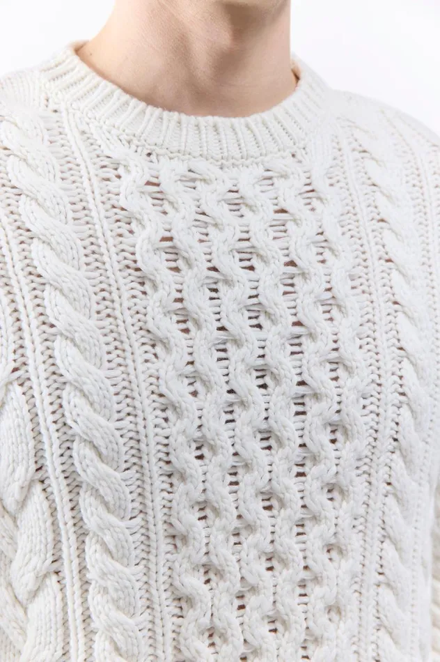 Men Knitwear Gabriela Hearst Geoffrey Knit Sweater In Ivory Cashmere